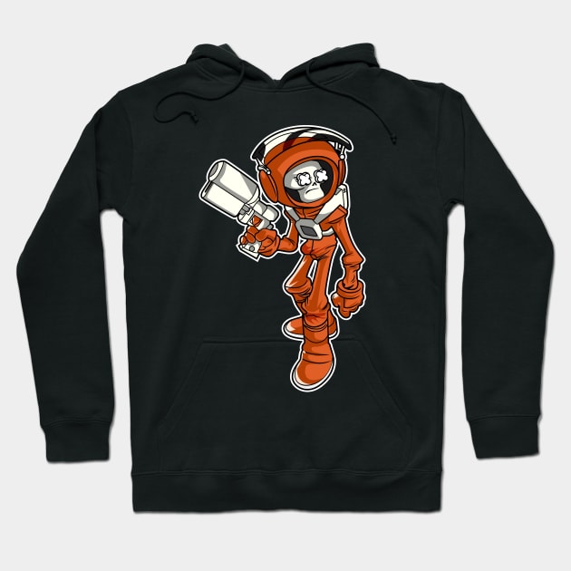 Orange Skeleton Astronaut Hoodie by Mecha Design by MechaRon